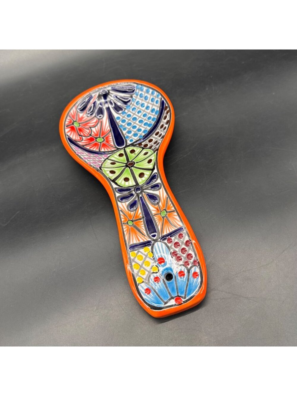 Talavera Mexico Pottery Spoon Rest Floral Colorful Hanging Mexican Folk Art